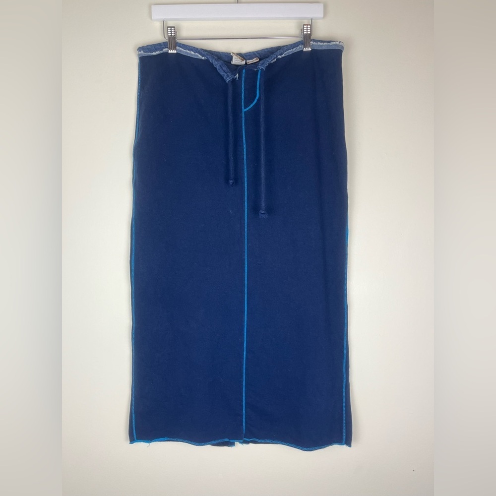 Vintage 90s Y2K Ocean Pacific OP Blue Jersey Maxi Skirt size Large - Picture 2 of 7